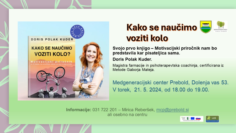 21.5.2024 Predstavitev knjige - Kako se naučimo voziti kolo