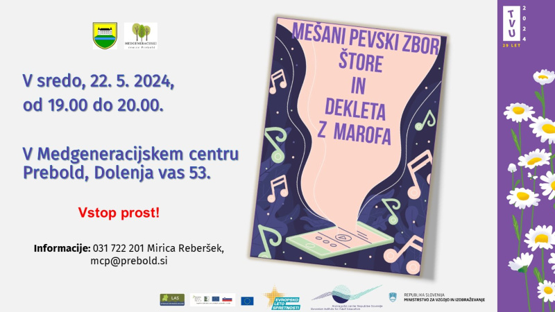 Nastop Ljubiteljskega pevskega zbora Štore in ljubiteljskega pevskega zbora Dekleta z Marofa