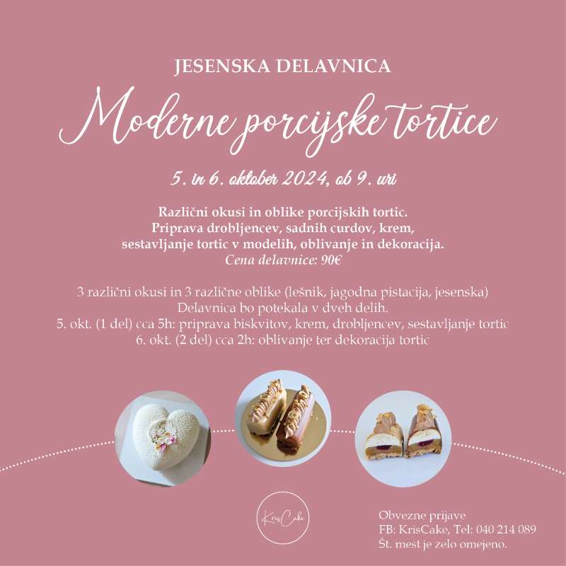Jesenska delavnica Moderne porcijske tortice