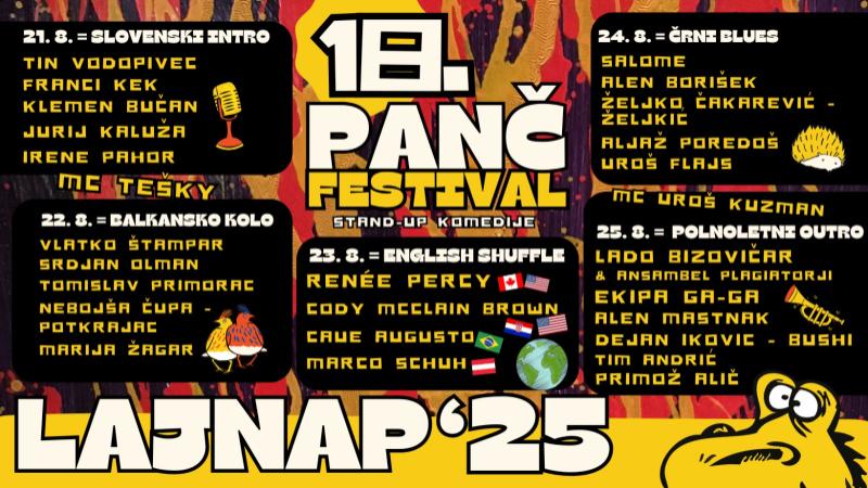 21.8.2025 PANČ, festival stand-up komedije-napovednik-dogodki-prireditve