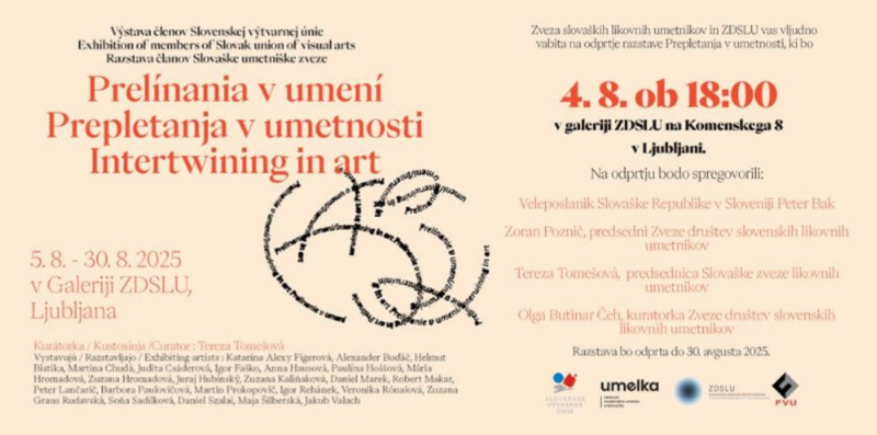 4.8.2025 PREPLETANJA V UMETNOSTI - Slovesno odprtje druge v seriji izmenjalnih razstav med slovenskimi in slovaškimi likovniki