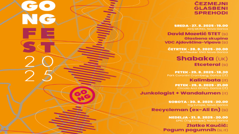 GONGFEST 2025 – različne lokacije, Nova Gorica in Gorica (IT) 27. avgust @ 19:00 - 31. avgust @ 23:55