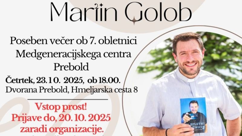 Poseben in navdihujoč večer z župnikom Martinom Golobom v Preboldu / Dvorana Prebold 23. oktober @ 18:00 - 19:30