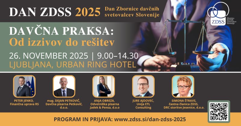 26.11.2025 Dan Zbornice davčnih svetovalcev Slovenije 2025 Davčna praksa – od izzivov do rešitev-napovednik
