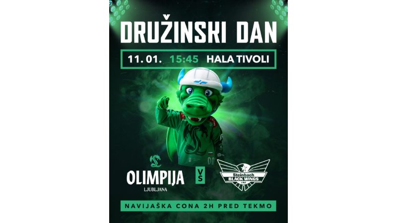 Družinski dan HK Olimpija, HK Olimpija Ljubljana : Steinbach Black Wings Linz 11. januar @ 15:45 - 19:00