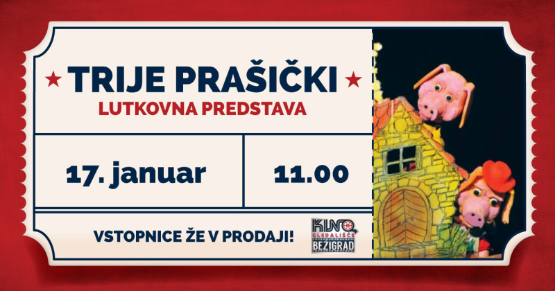 17.1.2026 Lutkovna predstava TRIJE PRAŠIČKI-napoveednik