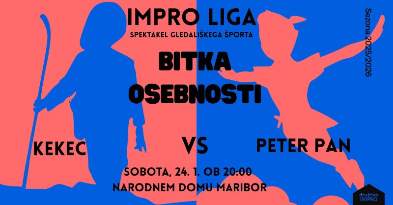 24.1.2026 Impro liga Bitka osebnosti - Kekec vs Peter Pan-napovednik-dogodki