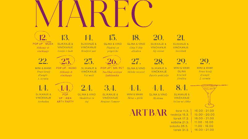 11.3.2026 ARTY PARTY marec -napovednik-dogodki