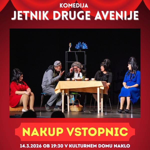 14.3.2026 Komedija JETNIK DRUGE AVENIJE-napovednik-dogodki