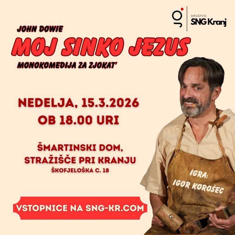 15.3.2026 Monokomedija za zjokat' MOJ SINKO JEZUS-napovednik-dogodki