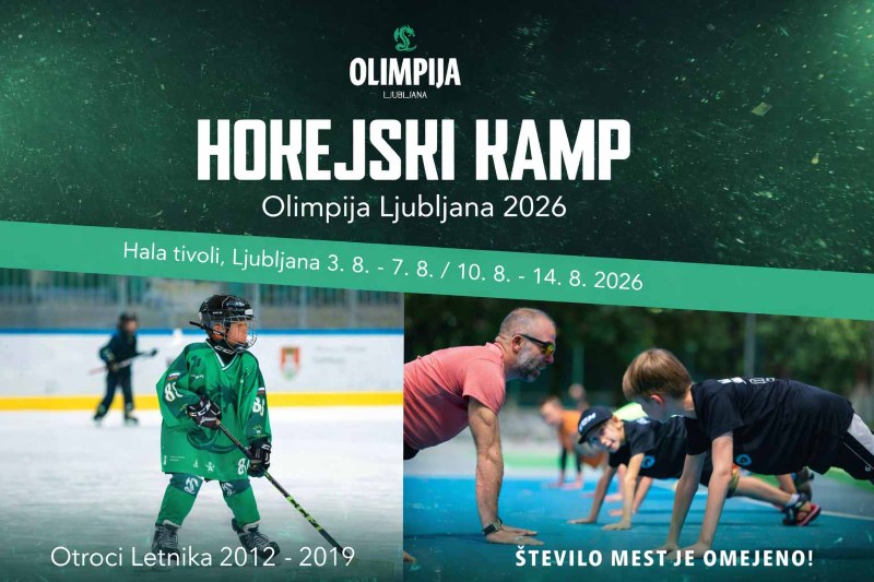 3.8.2026 HK Olimpija Ljubljana - Poletni hokejski kamp 2026, od 3. do 7. avgusta ter od 10. do 14. avgusta 2026, Hala Tivoli, Ljubljana-napovednik