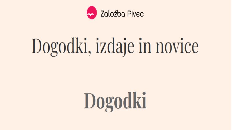 5.5.2026 Založba Pivec-DOGODKI-NAPOVEDNIK-DANES