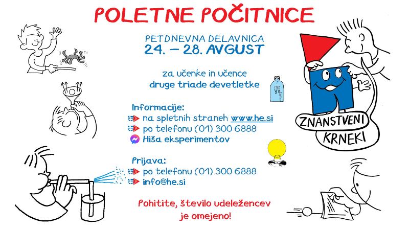 24.8.2026 ZNANSTVENI KRNEKI - petdnevna delavnica